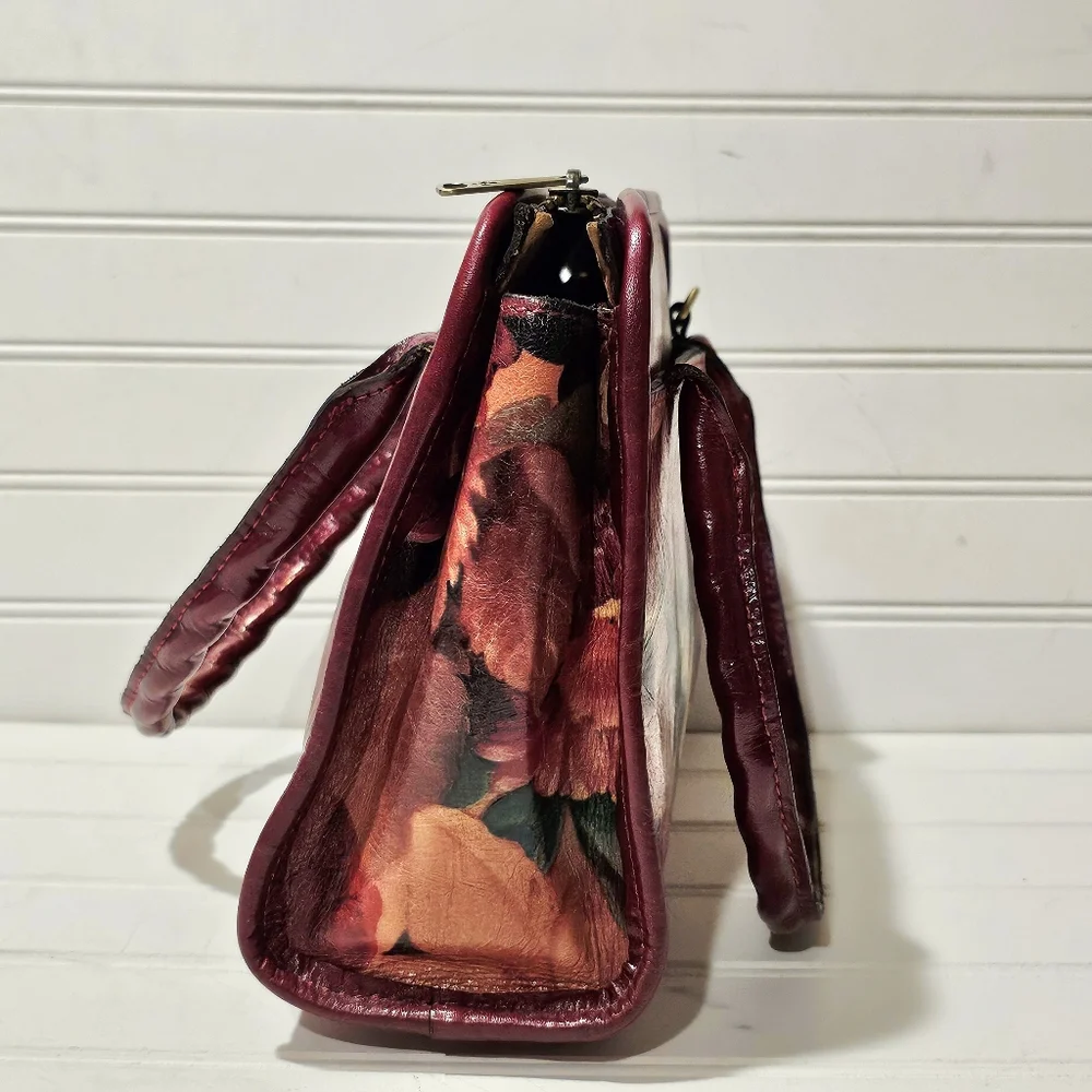 Patricia Nash Paris Leather Floral Crossbody Satchel - Picture 3 of 11